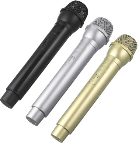 MUSISALY 3pcs Fake Microphones Pretend Play Mics for Boys and Girls Plastic Prop Dummy Microphone Toy