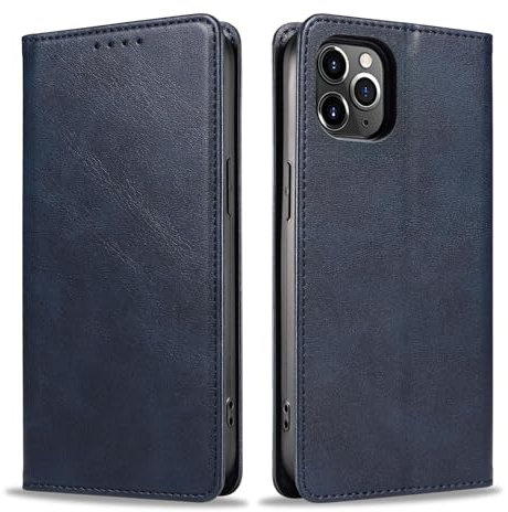 LBH Handyhülle Smartphone-Hülle für Apple iPhone 11 Pro Max Klapphülle Magnetverschluss Kartenfächer Geldfach Standfunktion Case Etui Rundumschutz Schutzhülle Blau