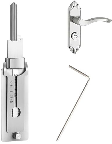 Outil de crochetage de serrure Master Key Decoder 2 en 1 en acier inoxydable Master Key Decoder Lock Pick, outil de serrurier professionnel pour la maison, la porte, l'entretien de la voiture