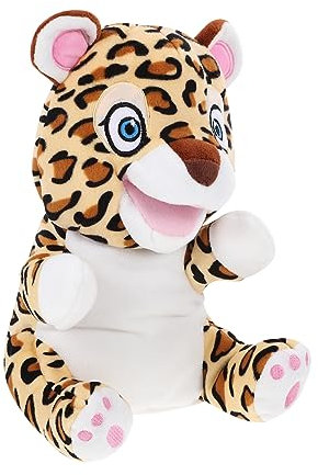 Homoyoyo Cartoon Leopard Handpuppe Aus Plüsch Bewegliche Tierhandpuppe Für Spielzeug Für Geschichtenerzähler Und Interaktive Unterhaltung Weich Und Waschbar
