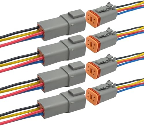 winwill 4 ensembles de connecteurs de véhicules DT à 4 broches (mâle et femelle) avec câbles de 16 AWG pour voiture/camion/bateaux/LED