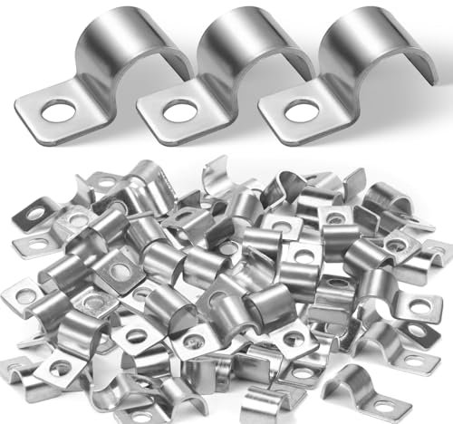 100 Piezas Organizador Cables Sujeta Cables Abrazaderas Metalicas para Tubo Acero Inoxidable de 8 MM para Fijar Todo Tipo de Cable y Mallas Metálicas