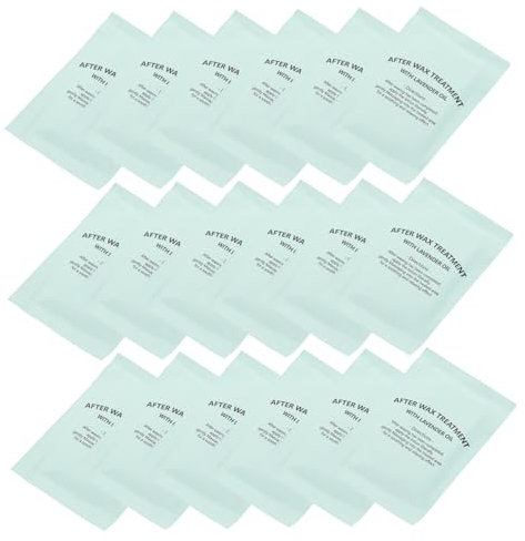 VALICLUD 20Pièces Lingettes Nettoyantes Huile Post-épilation pour Éliminer Restes de Cire Doux pour Peau Réduit Rougeurs Pratiques à Emporter