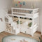 Oxtao Etagenbett 90x200, Kinderbett Hochbett mit Treppe & Aufbewahrungsschrank, Massivholz Funktionsbett Einzelbett Stockbett Spielbett Kinderhochbett Jugendhochbett mit Lattenrost (Weiß, 90x200CM)