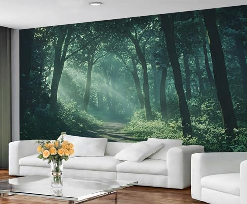 GIVLWF Forest Wallpaper & Wall Decor, Green Forest Bedroom Wallpaper, Nature Wall Paper for Living Room, Large Mural - Non Self Adhesive