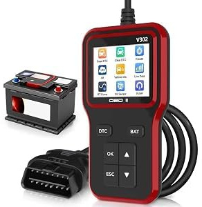 Professional OBD2 Scanner with Battery Test | Full System Diagnostic Tool for Engine Light & Emissions | Reads/Clears Fault Codes | Compatible with All OBD II Cars from 1996