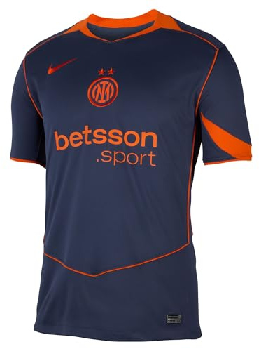 NIKE Inter Mailand 2025/26 Stadium Third Dri-Fit Total 90 Replika-Fußballtrikot Für Herren, Thunder Blue/Safety Orange/Safety Orange, HM3204-438, XL