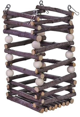 -Heu-Futterstation Aus Naturholz – Interaktive Futterausgabe Für Kaninchen, Meerschweinchen & Chinchillas | Heuraufe Zur Käfig-Bereicherung, Fördert Spiel & Training, 10x10x19,5cm