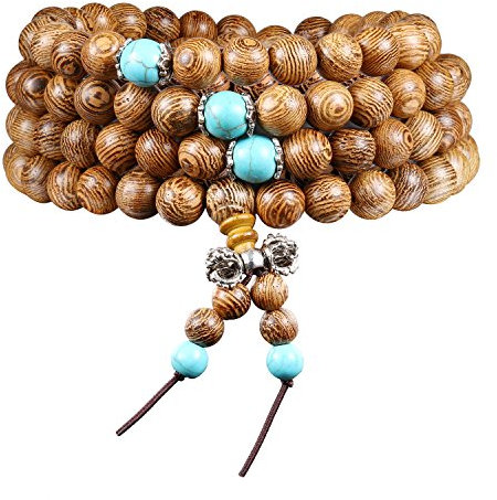 108 Perlen Armband Tibetische buddhistische Buddha Meditation Natürliche Holz Mala Gebet Perlen Halskette