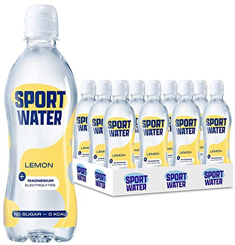 Sportwater Lemon 12x50cl - Erfrischendes Zero Sugar Zitronen-Sportwasser für aktive Menschen, natürlicher Geschmack und optimale Hydratation, 12 Einwegflaschen à 500 ml.