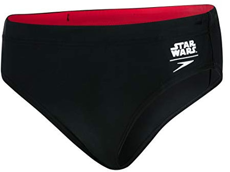 Speedo Boys Placement Brief - Black/White/Risk Red, Size 30