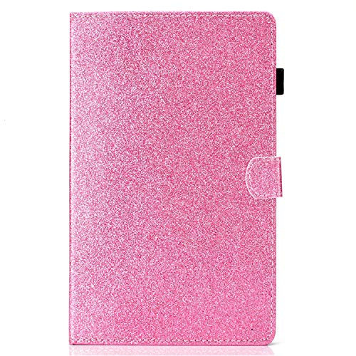 Cover Samsung Galaxy Tab E 9.6 SM-T560/T561N, Custodia Brillantini Glitter Antiurto Protettiva Caso con Porta Penna e Tasca per Le Schede per Samsung Galaxy Tab E 9.6 Tablet, Rosa