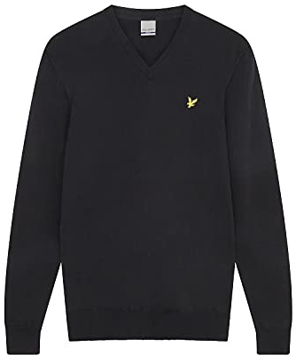 Lyle & Scott Mens V Neck Sweater - True Black - S