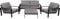 Home Deluxe - Gartenmöbel Set - Rio - Schwarz, Größe L - bestehend aus 1x Hocker, 2X Sessel 1x Sofa - inkl. Kissen - Farbe schwarz I Gartensitzgruppe Gartenlounge Balkonmöbel