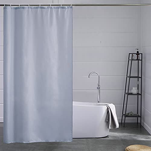 Furlinic Duschvorhang Textil Anti-schimmel Wasserdicht Waschbar Badvorhang aus Polyester Stoff Grau Blau 120x200cm mit 8 Duschvorhangringen.