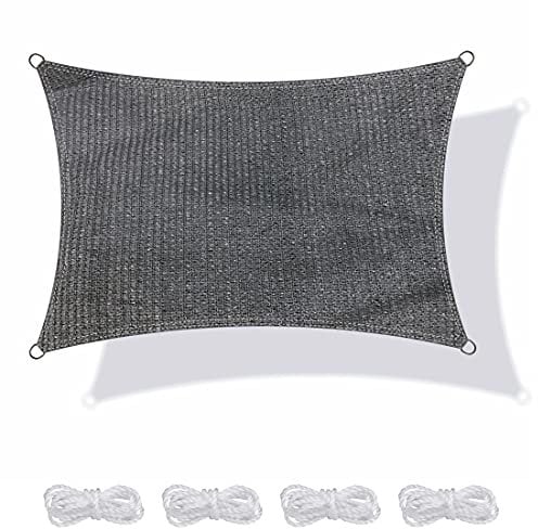 yourGEAR Sonnensegel HDPE Tarp in 7 Größen 2,5 x 2,5 | 4 | 5m, 3 x 3 | 4 | 5m, 4 x 5m Haus-Markise rechteckiger o. quadratischer UV Sonnenschutz Wind- und wasserdurchlässig grau [3x4m]