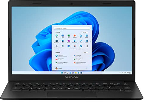 MEDION E4251 35,6 cm (14 Zoll) Full HD Notebook (Intel Pentium Silver N5030, 8GB DDR4 RAM, 256 GB M.2 SSD, Intel UHD Grafik, Webcam, Win 11 Home)