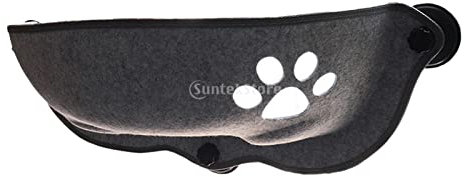 Hamacs de Fenêtre de Voiture pour Chat, Siège de Soleil sur Le de avec Coussin Lavable, Ventouses Peu Encombrantes, Lit, Gris