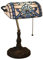Tiffany Style Barock Bankers Lampe Blau & Grün Glasmalerei Tischlampe Europäische Vintage Nachttischlampen zum Lesen Schlafzimmer Nachttisch Cafe Bar,Blau