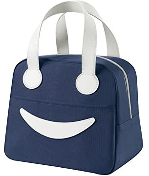 Croselyu Portable Mini Insulated Lunch Bag, Small Blue, Cute, Outdoor Picnic & Storage Bag