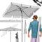 KESSER® Parasol Rectangular Incl. Funda y bolsa de transporte 2 en 1, paraguas de jardín, paraguas de patio | Paraguas 200 × 125 cm para balcón, jardín y terraza | Ángulo de inclinación, gris claro