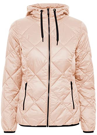 b.young BYAMALLA JACKET Damen Steppjacke Übergangsjacke Jacke mit Kapuze leicht tailliert kurz geschnitten mit Kontrast-Reißverschluss, Größe:38, Farbe:Rose Dust (141307)