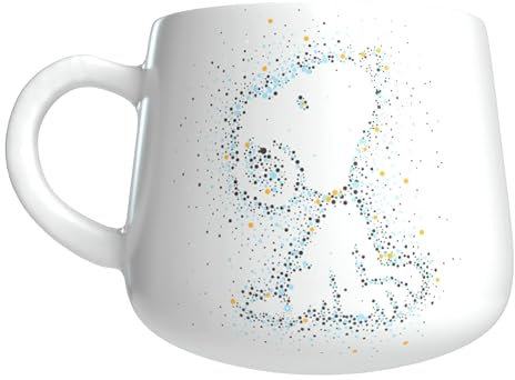 CYPBRANDS Snoopy - Tazza da colazione in ceramica, include figura di Woodstock in 3D, capacità 355 ml, collezione Constellation, produzione ufficiale