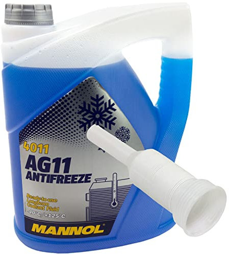 Kühlerfrostschutz MANNOL Longterm Antifreeze 5 Liter Fertiggemisch -40°C blau inkl. Ausgießer