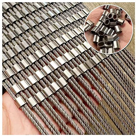 Galvanized Wire Fence Roll, Flexible Stainless Steel Mesh Cable Impact Resistance High Altitude Anti-Fall Net Garden Farm Decor Fence (Color : Silver-2.5mm, Size : 1x5m)