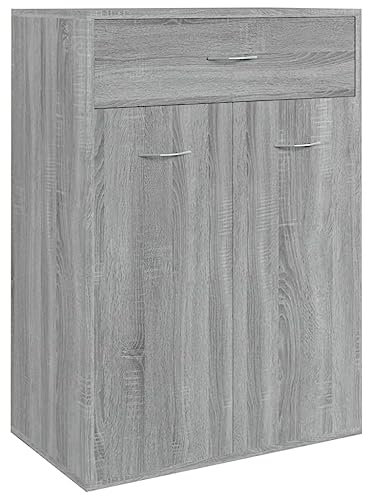 vidaXL Armoire à Chaussures Range-Chaussures Armoire de Rangement Meuble à Chaussures Entrée Couloir Sonoma Gris 60x35x84 cm Bois d'Ingénierie