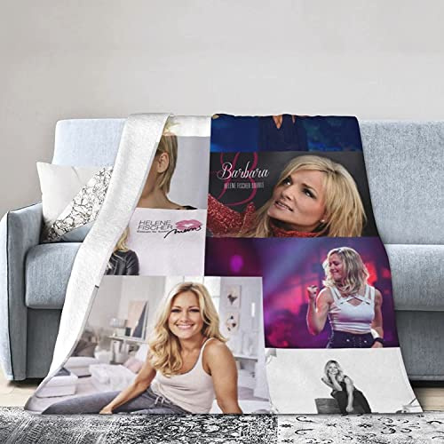 Helene Beauty Fischer Fleecedecke für Sofa, Camping, superweiche, leichte, gemütliche Luxus-Flanell-Bettdecke, flauschige Plüsch-Couchdecke, 125 cm x 100 cm