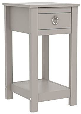 Galano Laurel Bedside Table - Stylish Side Table with Storage - Nightstands Furniture - Storage Cabinet for Hallway Entryway or Bedroom- Light Grey