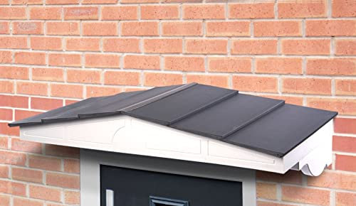 Greenhurst Apex Door Canopy Engineering Polymers, White and Grey W108 x D45 x H27cm