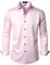 LucMatton Men's Stylish Stretch Wrinkle-Free Dress Shirt Formal Long Sleeve Slim Fit Button Down Shirts for Wedding Party Pink Small
