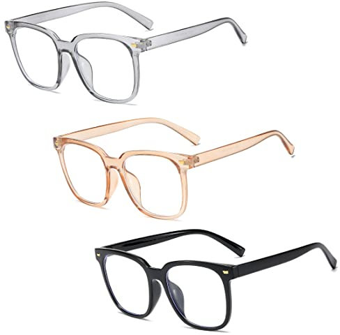 SCJJZ brille,blue light glasses,blaufilter brille,Ultraleichte Herren- und Damenbrille, Anti-Blaulicht-Brille für Computer, PC, Spiel, TV (3 Stück)