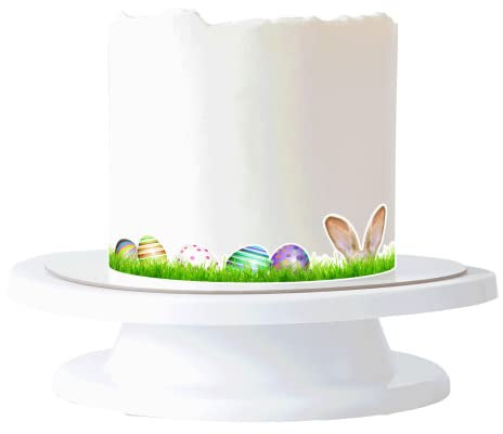 Tortenband Ostereier mit Hasenohren essbar - 4 Stück á 24cm x 5cm passend für Torten bis 30 cm zum mitessen - kreative Dekoration für Torten