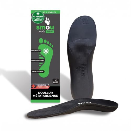 SMOU Semelles Métatarsalgie Premium avec Base Rigide et Soutien de Voûte | Coussinets métatarsiens et base rigide pour décharger l'avant-pied, stabiliser le pied et soutenir la voûte