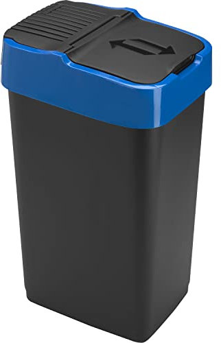 Sterling Ventures Waste Rubbish Bin Premium Plastic Dustbin for Home Friendly Smart Size, Kitchen, Washrooms, General Waste Bin (Blue 18L)