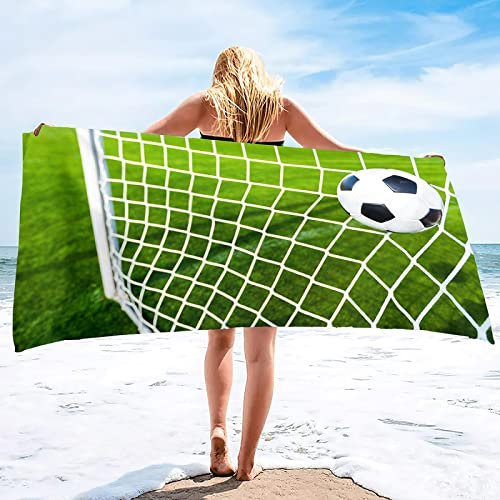 Toalla de playa de fútbol, toallas de playa para hombres y niños, toalla de fútbol, toalla deportiva para niños, toallas personalizadas para piscina, playa, toalla para adolescentes 74x150cm/29x59