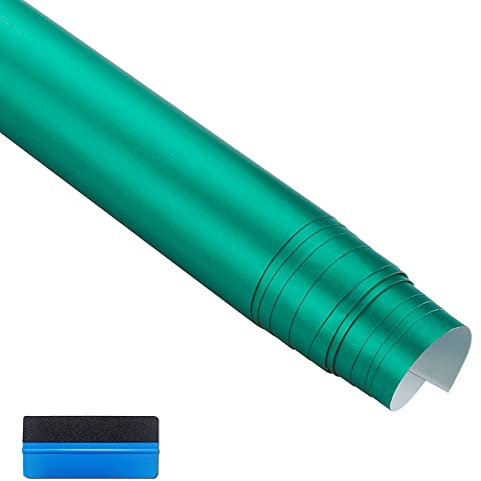 NewL Premium Satin Matt Chrom Ice Metallic Vinyl Folie Auto Folie Aufkleber Luftblasenfrei DIY Motorrad Handy Aufkleber Zubehör (Lake Blue, 5 cm x 900 cm)