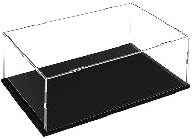TSKDKIT Vitrine Acrylique, Boite Vitrine pour Collection avec Base Noire, Boîte de Rangement Transparente pour Lego Figurines, Objets De Collection, Stockage à Domicile (35cmx25cmx15cm)