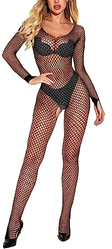 Tuopuda Heta stygga damkläder nätunderkläder sensuell nattlinne, fishnet bodysuit rygglös nattlinne, damunderkläder spetsdräkt pyjamas