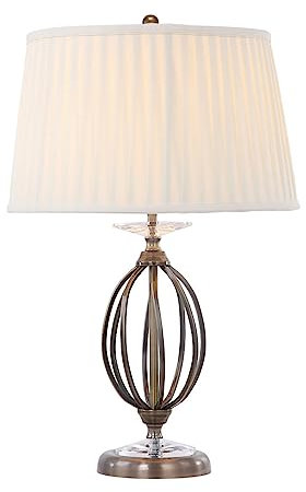 Tischleuchte Schreibtischlampe Wohnzimmerlampe Beistelllampe Messing H 58cm