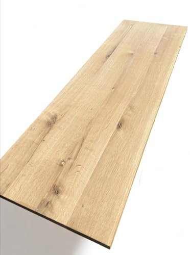 Tischplatte in Eiche massiv, gerade Kanten, Holzplatte, Stärke 4cm (120x80cm)