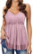 WIEIYM Damen Glitzer Oberteil Sexy V-Ausschnitt Ärmellose Verstellbare Trägertop Tank Tops Rüschen Gestufter Saum Shirt Cocktail Vest Festliche Pailletten Party Rave Outfit Bluse,Rose Gold,2XL