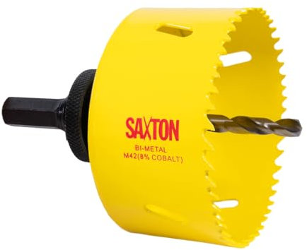 Saxton HSS Hole Saw Cutter M42 Bi-Metal 8% Cobalt Heavy Duty + Arbor (14mm – 230mm) (85mm + Arbor)