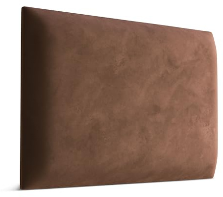 Muralo Wandkissen Gepolstert, Magic Velvet, Wandpolster - 40x30 cm, Braun | Wandpaneel, ideal als Bettkopfteil oder Lendenkissen - für Schlafzimmer und Wohnzimmer, einfache Anbringung mit Montagekleber
