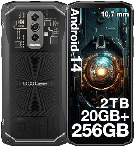 DOOGEE Blade10 Ultra 2024 Telephone Portable Incassable, Android 14, 20GB+256GB/TF2TB, 6.56’’ Écran, 50MP Camera, Ultra-mince 11 mm, 5150mAh Smartphone Incassable, 3 Card /IP68/69K/NFC/OTG-Transparent