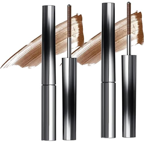 Iron Wand Mascara - Iron Curling Mascara, Curling Iron Mascara, Metal Rod Mascara, 3d Curling Eyelash Iron Mascara, wasserfest, lang anhaltend (Braun)