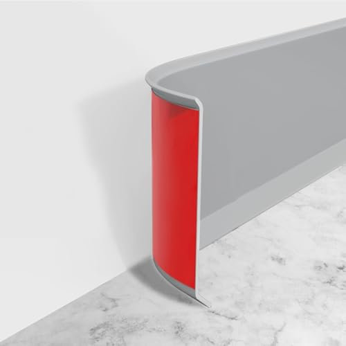 Weichsockelleiste Selbstklebend, 6M PVC küchenabschlussleiste 10CM, Sockelleiste Selbstklebende für Küche und Badezimmer grau